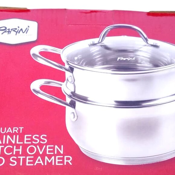 New Parini 3.5 Quart Stainless Steel Dutch Oven and Steamer - Picture 1 of 1